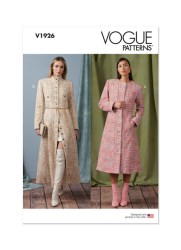 1926 Vogue Lined Pocket Panel Coat Lengths Collar or not Pattern 8-16  or 18-26 Choice New